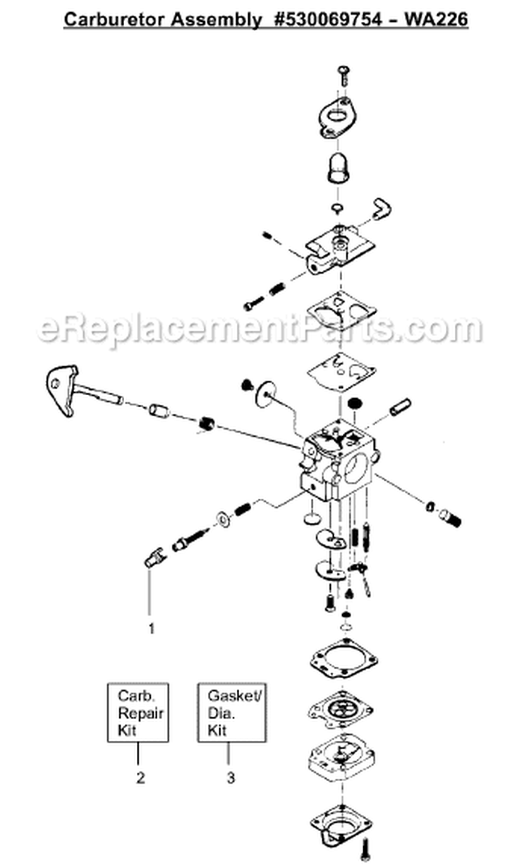 Page A Diagram and Parts List for XT300 Type 4 Weed Eater Trimmer